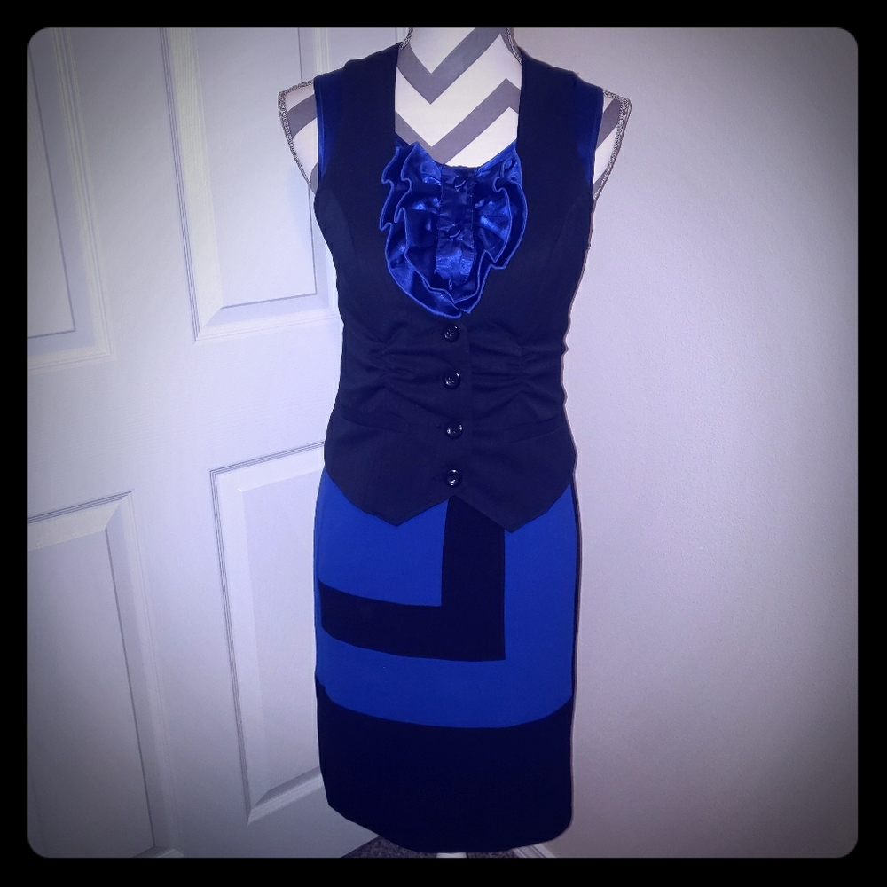 Spanner Color Block Pencil Skirt